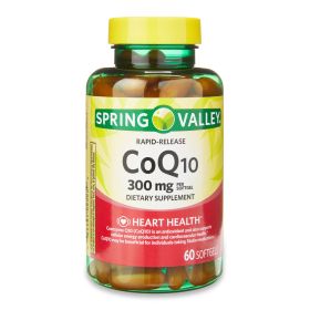 Spring Valley Rapid-Release CoQ10 Softgels;  300 mg;  60 Count