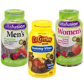 Vitafusion Men + Women + L'il Critters Kids Gummies;  150 Count + 150 Count + 190 Count