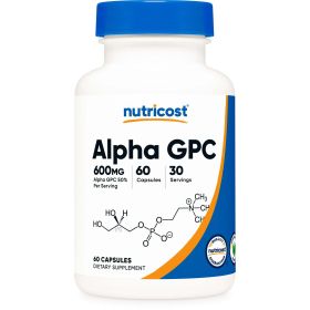 Nutricost Alpha GPC 600mg, 60 Vegetarian Capsules - Non-GMO Supplement, 300mg Per Capsule