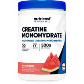 Nutricost Creatine Monohydrate Powder (Watermelon, 500 Gram) - Micronized Creatine Supplement - Vegan, Non-GMO, Gluten