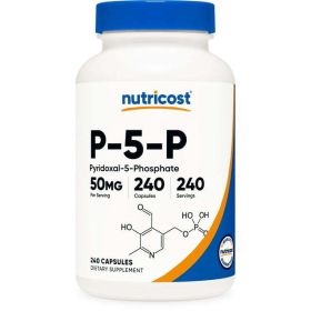 Nutricost P5P Vitamin B6 Supplement 50mg, 240 Capsules (Pyridoxal-5-Phosphate)