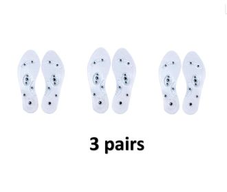 Magnet Magnetic Plus Elastomer Transparent Silicone Massage Insole Health Massage Insole Magnetic Therapy Anti-fatigue (Option: Female 3pcs)