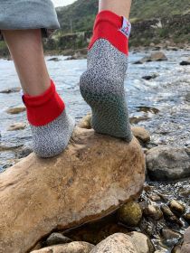 Anti Cut Protective socks (Option: Grey red)